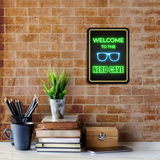 Portrait Round Plus Welcome to the Nerd Cave Wall or Door Sign | Easy Installation | Gaming | Home Decor