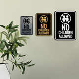 Signs ByLITA Portrait Round No Children Allowed Wall or Door Sign