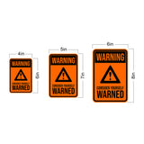 Portrait Round Plus Warning Consider Yourself Warned Wall or Door Sign | Easy Installation | Funny Novelty Imitation Warning Signs