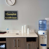 Classic Framed Plus Drink Like a Champion, Train Like a Gentleman Door or Wall Sign | Motivational Decor
