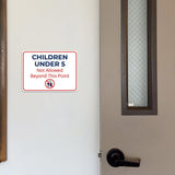 Classic Framed Plus Children Under 5 Not Allowed Beyond This Point Door or Wall Sign | Child Safety Business Signs