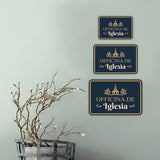 Classic Framed Plus Officina de Iglesia — Church Office Door or Wall Sign | Spanish - Inspirational & Scripture Signs