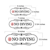 Designer Plus No Diving — Wall or Door Sign | Pool & Aquatic - Sign