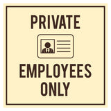 Signs ByLITA Square Private Employees Only Wall or Door Sign