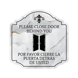 Heritage Plus Please Close Door Behind You Por Favor Cierre La Puerta Detrás de Usted Wall or Door Sign | Bilingual Signage