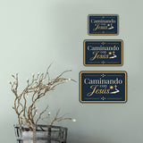 Classic Framed Plus Caminando con Jesús — Walking with Jesus Door or Wall Sign | Spanish - Inspirational & Scripture Signs