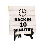 Touch-Free & Do Not Disturb Table Signs 5"x 5" Square Table Sign With Acrylic Easel