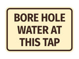 Signs ByLITA Classic Framed Bore Hole Water At This Tap Door or Wall Sign | Eco-Friendly Home Signs