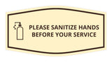 Signs ByLITA Fancy Please Sanitize Hands Before Your Service Easy Installation | Durable Construction | Barbers | Grooming and Styling | Hair Wall or Door Sign