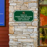 Notched Standard 'This is A Smoke Free Building Thank You for NOT Smoking' Wall or Door Sign