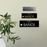 Signs ByLITA Basic Baños Left Arrow Directional Wall or Door Sign