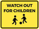 Classic Framed Plus Watch Out For Children Wall or Door Sign | Children Safety Sign