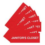 Basic Janitor's Closet Door/Wall Sign (Multipack)