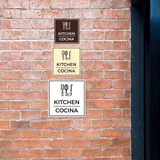 Signs ByLITA Square Kitchen Door or Wall Sign | Spanish Bilingual Business And Office Signs