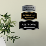 Fancy Restrooms Left Arrow Wall or Door Sign