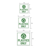 Square Plus Plastics Only Wall or Door Sign | Eco-Friendly Recycling