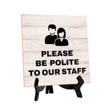 Customer Service Reminders Table Signs 5"x 5" Square Table Sign With Acrylic Easel