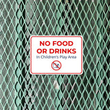 Classic Framed Plus No Food or Drinks In Children’s Play Area Door or Wall Sign | Child Safety Business Signs