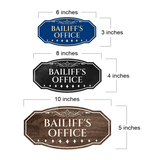 Victorian Plus Bailiff's Office Wall or Door Sign | Legal and Courtroom Decoration