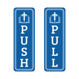 Signs ByLITA Vertical Push and Pull Door Signs (Bible and Cross) Door Sign