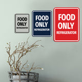 Signs ByLITA Portrait Round Notice: Food Only Refrigerator Door or Wall Sign Durable ABS Plastic | Laser Engraved | Easy Installation | Kitchen | Hygiene