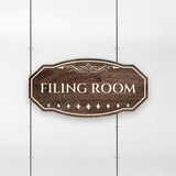 Victorian Plus Filing Room Wall or Door Sign | Legal and Courtroom Decoration