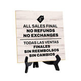 General Office Notices & Business Table Signs | 5"x 5" Square Table Signs With Acrylic Easels