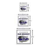 Square Plus In Honor of Our Bravest Wall or Door Sign | USA Flag | Police First Responders Appreciation Signage