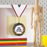 USA Flag Custom Personalized Stars Design Medal | Choice of Ribbon | Patriotic Personalized Award
