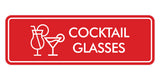 Signs ByLITA Standard Cocktail Glasses Door or Wall Sign Easy Installation | Durable Construction | Kitchen Essentials | Hygiene | AirBnB Signs