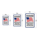 Portrait Round Plus Warning Does Not Play Well With Republicans Door or Wall Sign
