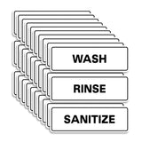 All Quality Standard WASH RINSE SANITIZE Set of 3 Bay Sink Signs - Restaurant & Commercial Kitchen Sink Signs - Easy to Install