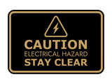Signs ByLITA Classic Framed Caution: Electrical Hazard - Stay Clear Door or Wall Sign Easy Installation | Health And Safety | Building And Warning Signs