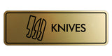 Signs ByLITA Standard Knives Door or Wall Sign Easy Installation | Durable Construction | Kitchen Essentials | Hygiene | AirBnB Signs