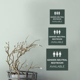 Square Plus Gender-neutral Restroom Available Wall or Door Sign | General Restroom Information