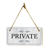 Access & Entry Control | Rustic White Wood 5 x 10" Hanging Signs