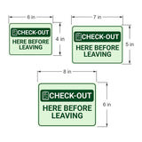 Classic Framed Plus Check-Out Here Before Leaving Door or Wall Sign | Medical Facility Greeting & Reception