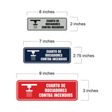 Signs ByLITA Standard Cuarto de Rociadores contra incendios Wall or Door Sign | Spanish Fire Safety Signs