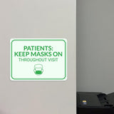 Classic Framed Plus Patients: Keep Masks On Throughout Visit Door or Wall Sign | Hygiene and Safety Signage