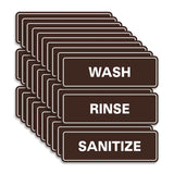 All Quality Standard WASH RINSE SANITIZE Set of 3 Bay Sink Signs - Restaurant & Commercial Kitchen Sink Signs - Easy to Install