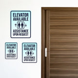 Portrait Round Plus Elevator Available – Assistance Upon Request Wall or Door Sign | General Kitchen and Food-related