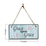 Grace Upon Grace 5x10 Hanging Plus Wall or Door Sign | Religious Home Decor