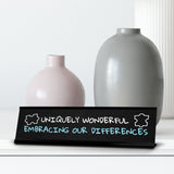 Uniquely Wonderful Embracing Our Differences Acrylic Desk Sign (2x8") | Classroom Special Needs Support