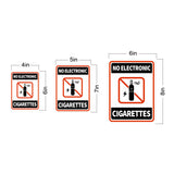 Portrait Round Plus No Electronic Cigarettes Wall or Door Sign | Warning Signage