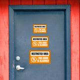 Classic Framed Plus Restricted Area This Door Is Alarmed Wall or Door Sign | Eco-Friendly Recycling