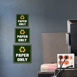 Square Plus Paper Only Wall or Door Sign | Eco-Friendly Recycling
