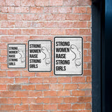 Portrait Round Plus Strong Women Raise Strong Girls Wall or Door Sign | Motivational Home Decor