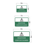 Classic Framed Plus Boiler Room Wall or Door Sign | Bilingual Spanish and English Workplace Safety Signage