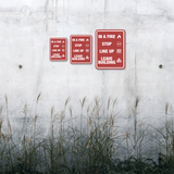 Portrait Round Plus In A Fire Stop Line Up Leave Building Wall or Door Sign | Children Safety Signs