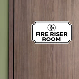 Notched Standard Fire Riser Room Wall or Door Sign | Fire/Emergency/Electrical/Security Safety Signs